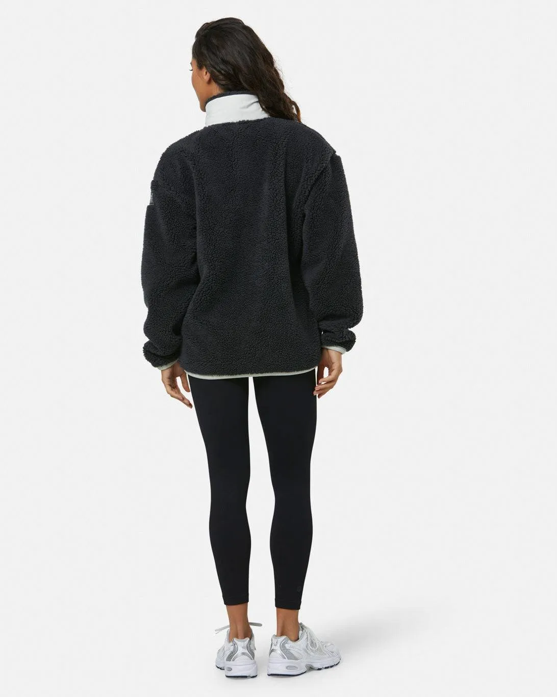 Gym Coffee Industry Fleece Jacket (Womens) - Midnight/Grey