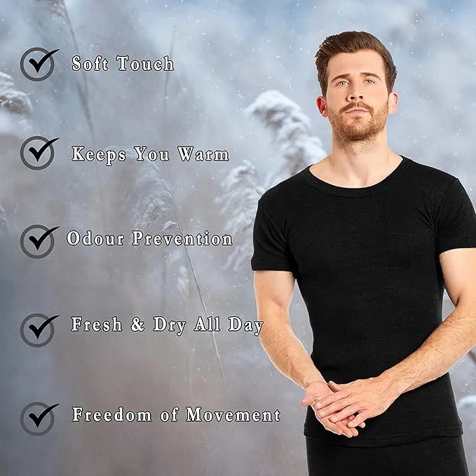 Heatwave® Pack of 2 Men's Thermal T Shirt, Warm Underwear Baselayer, S M L XL XXL Thermals