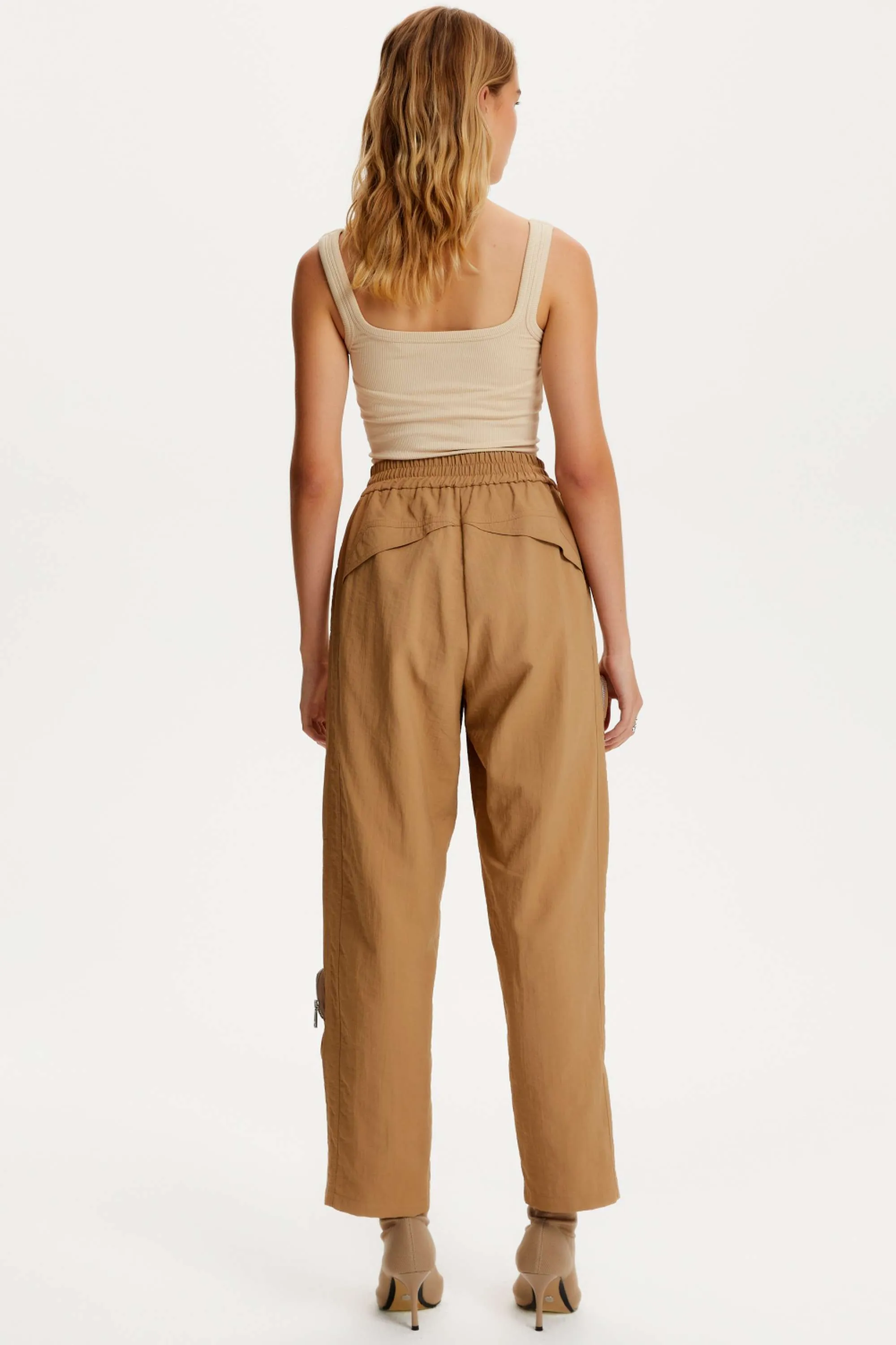 High Waist Boyfriend Pants With Cargo Pockets (Final Sale)