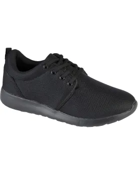 Impact Mesh Lace Up Running Trainers in All Black