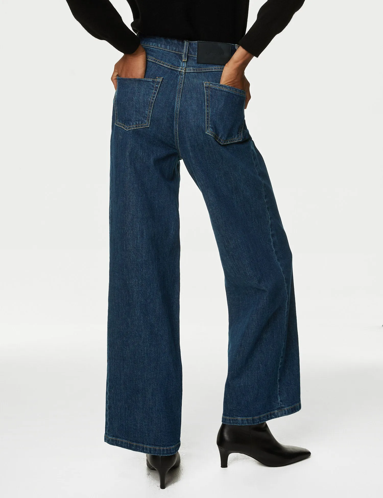 Italian Denim High Waisted Wide Leg Jeans