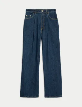 Italian Denim High Waisted Wide Leg Jeans