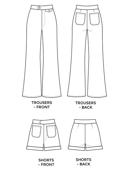 Jessa Trousers and Shorts Pattern