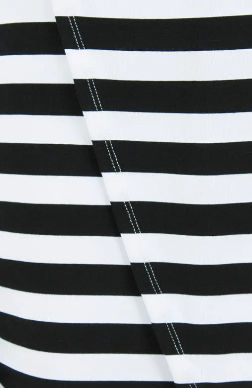 Jetset Asymmetrical Stripe Dress - Black & White