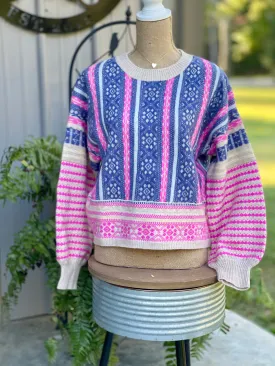 Josie Oversized Cozy Printed Sweater