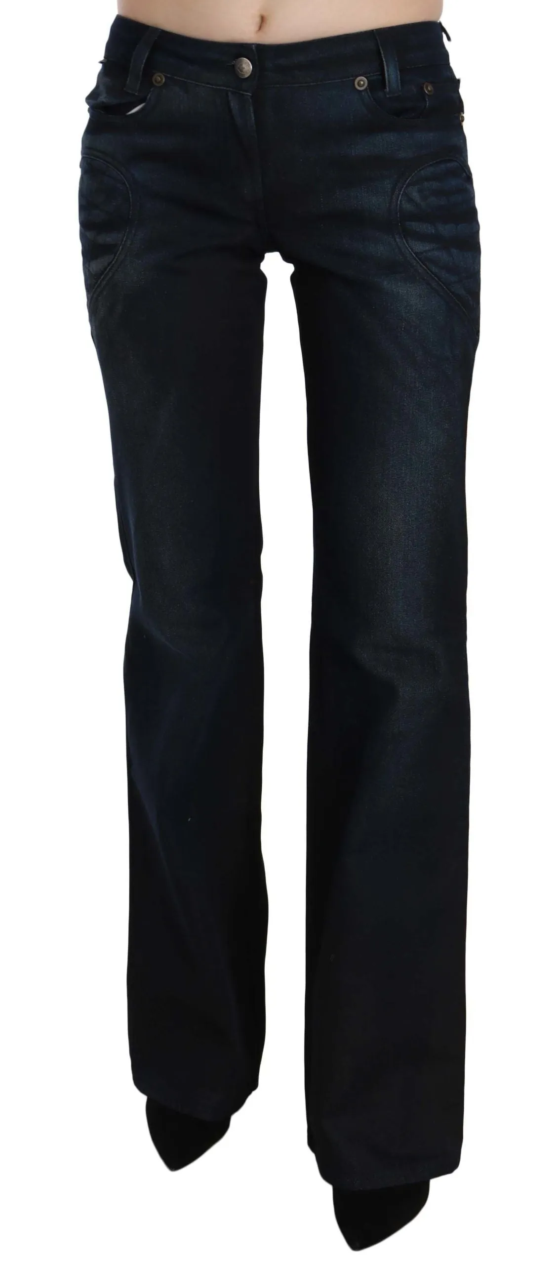 Just Cavalli Chic Mid Waist Straight Denim Pants