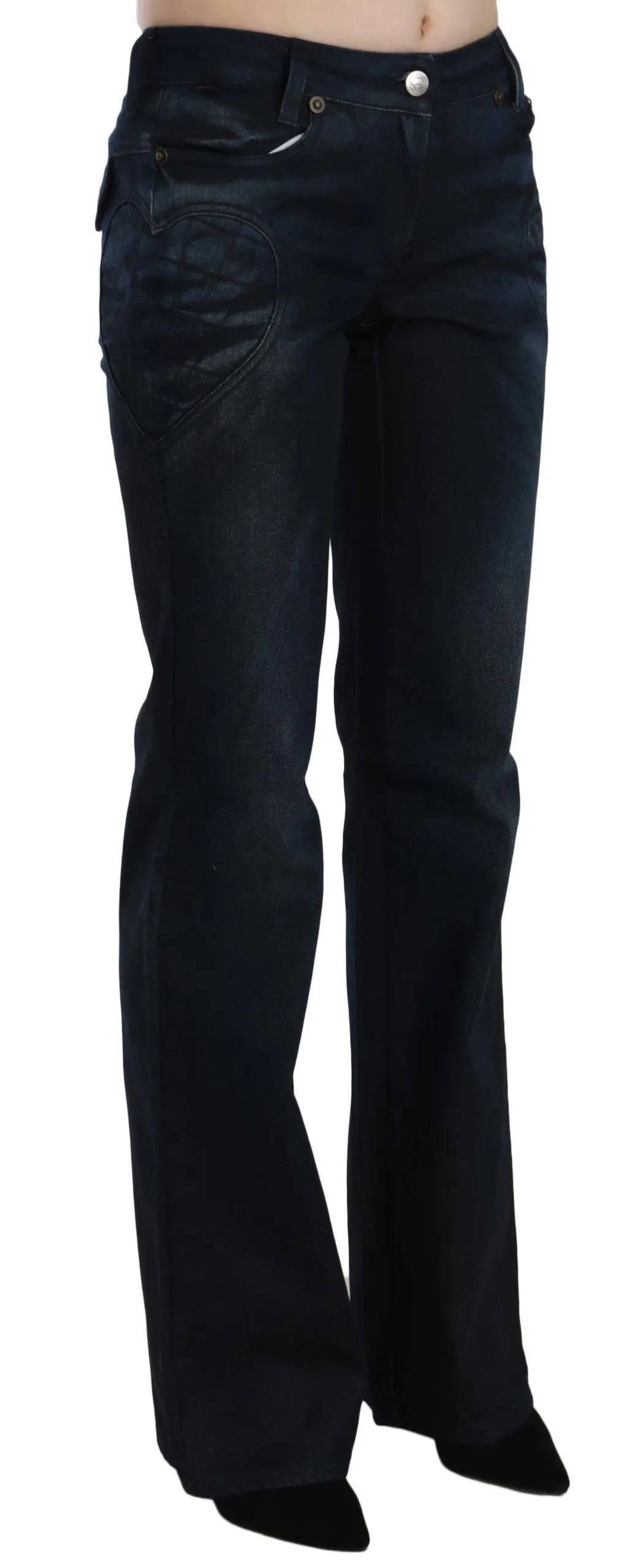 Just Cavalli Chic Mid Waist Straight Denim Pants