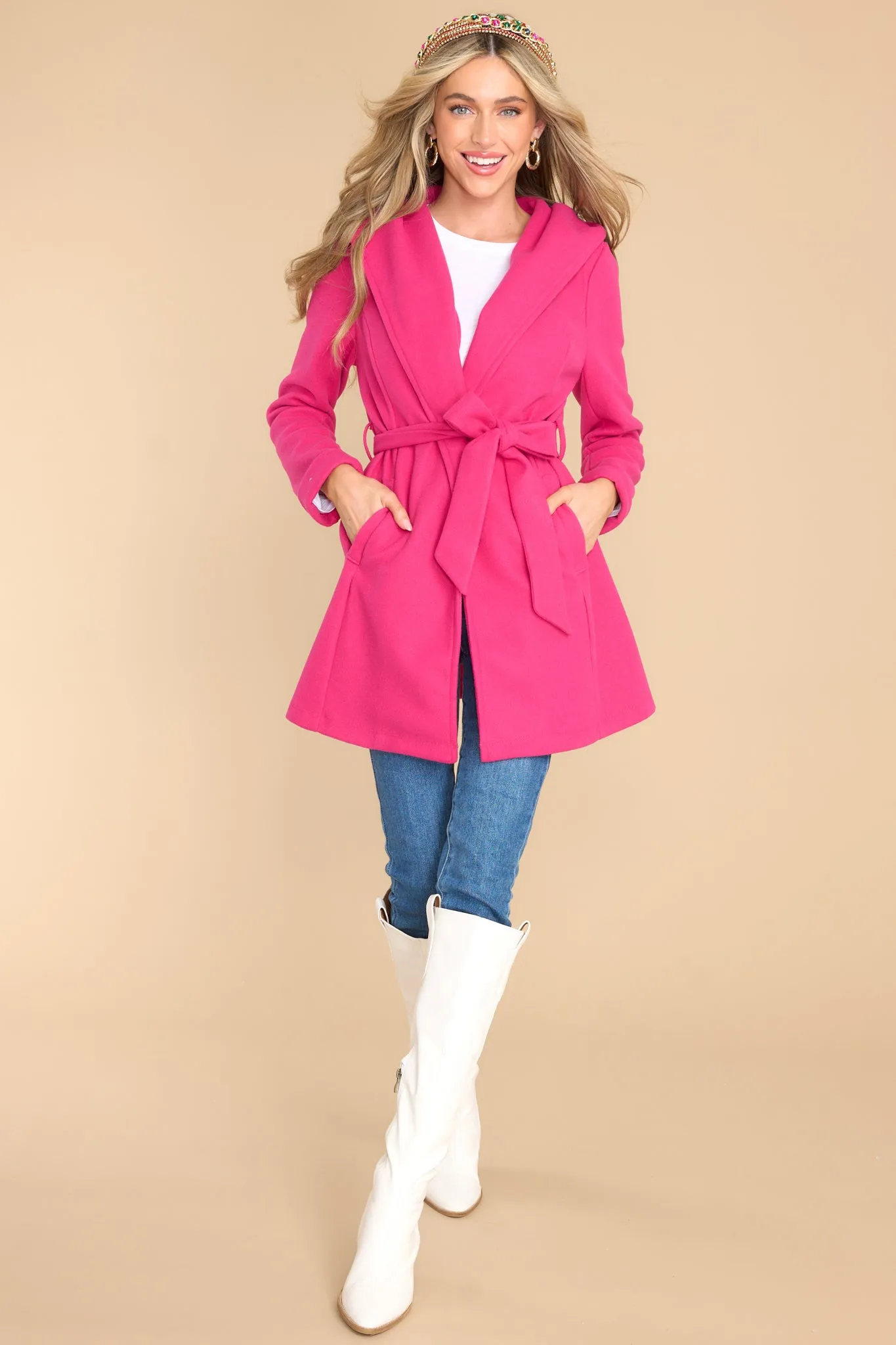 Know Deep Down Hot Pink Coat