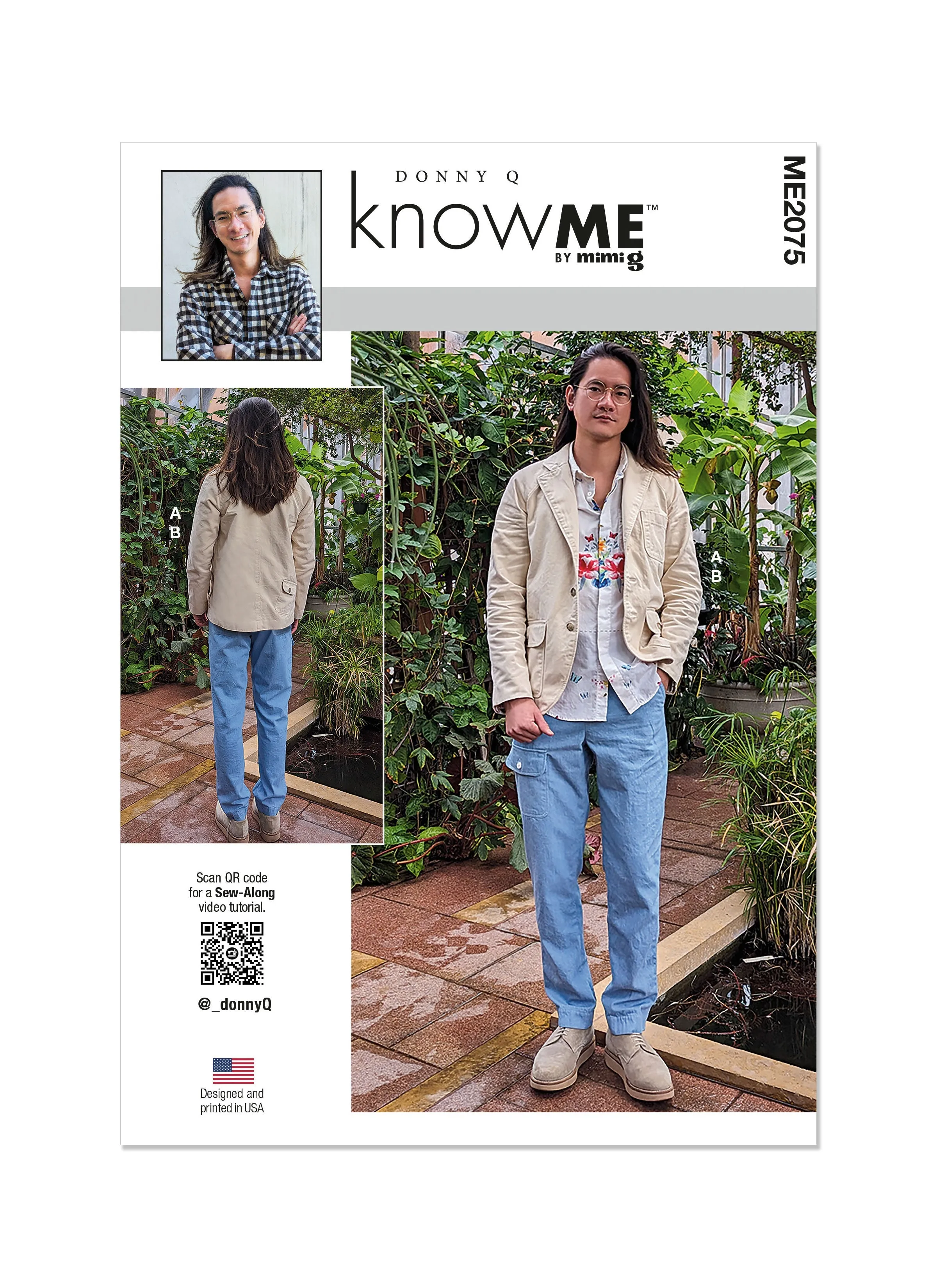 Know Me sewing pattern KM2075 Men's Jacket and Pants by Donny Q