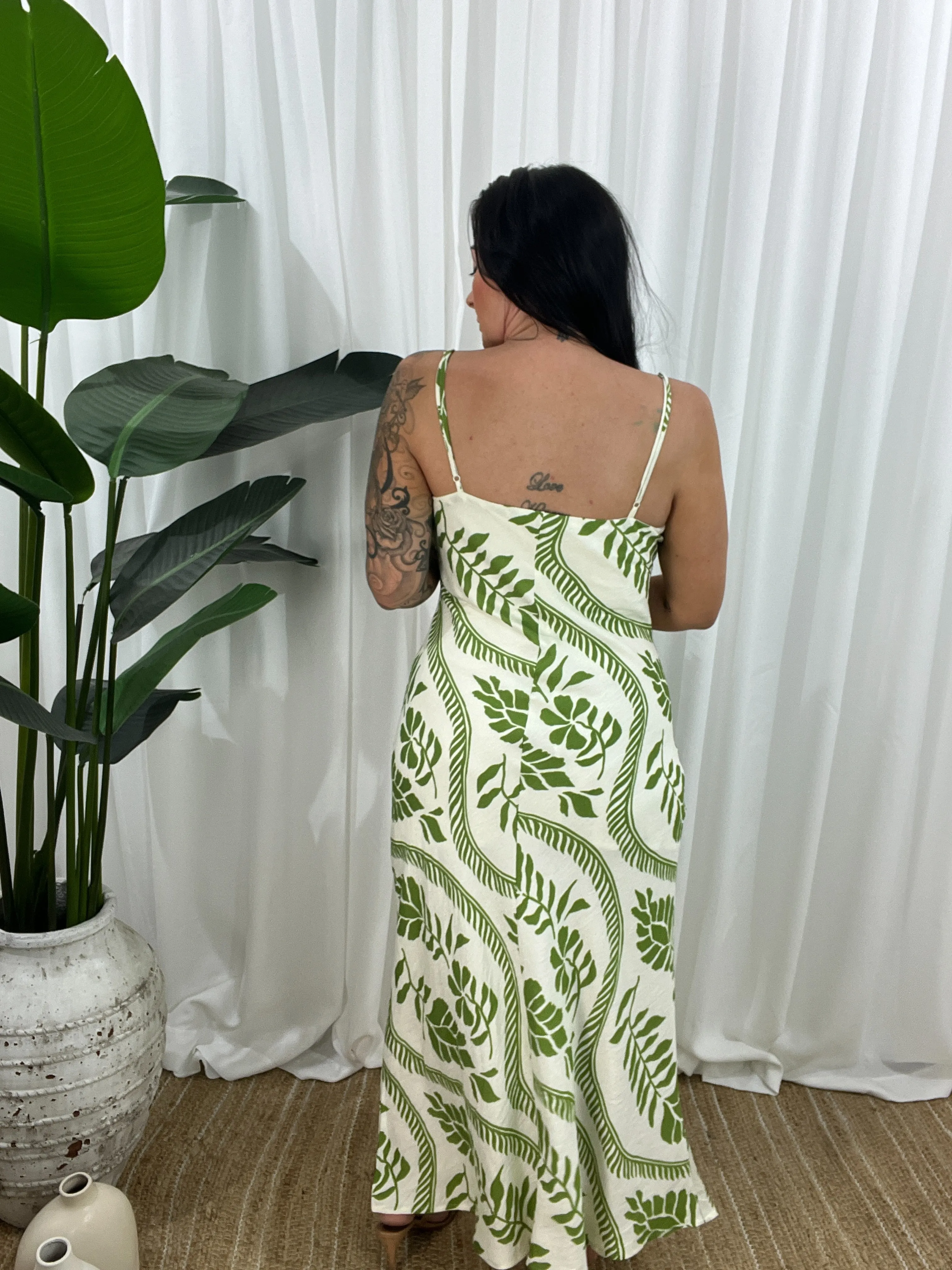 La Vine Dress - Green/Cream