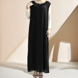 Linen abaya inner slip dress