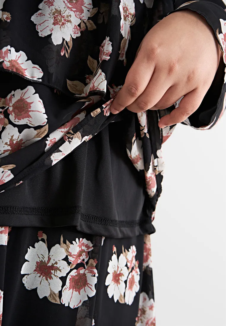 Lolita Floral Layered Chiffon Ruffle Top