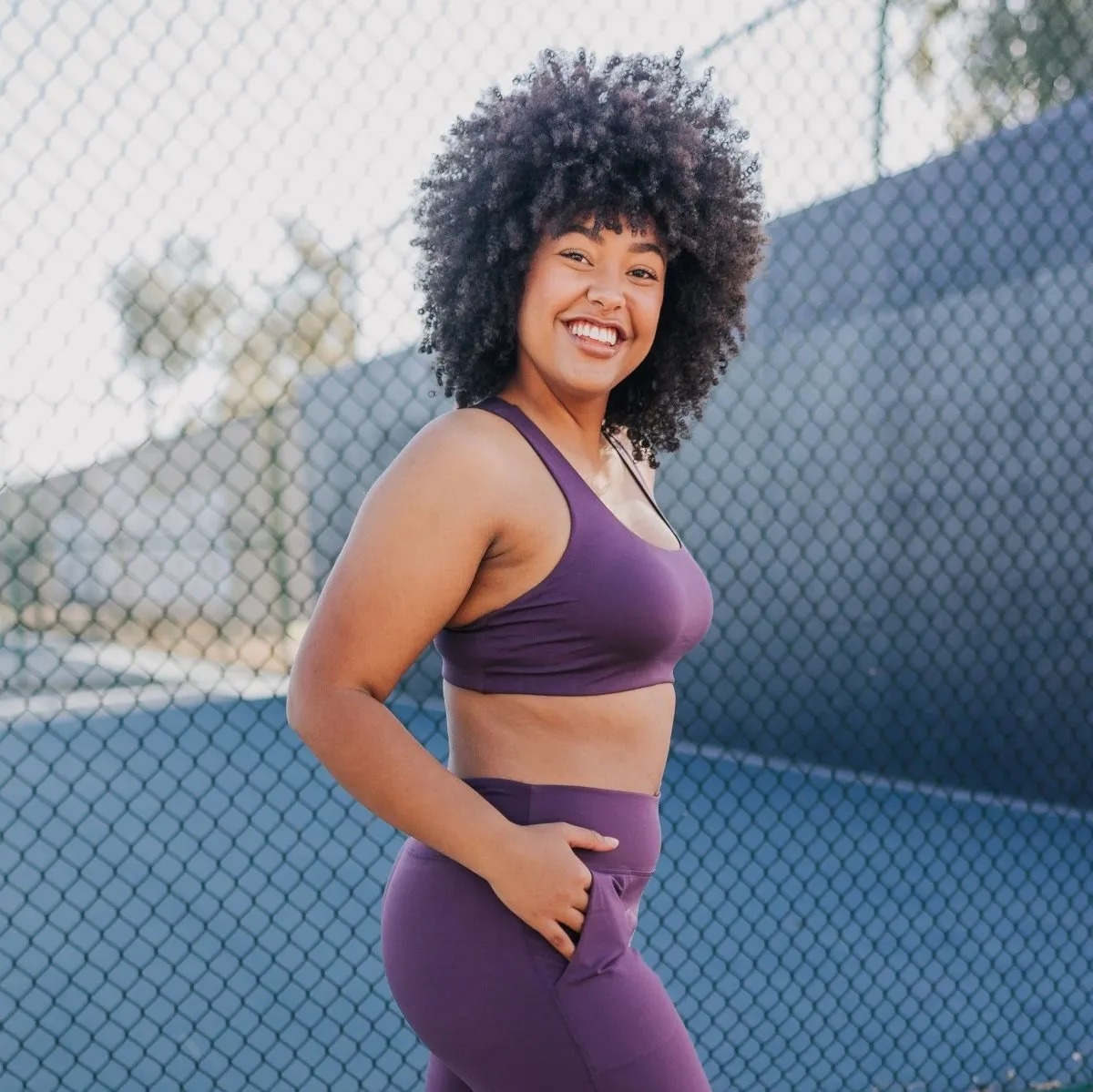 Lotus Sports Bra - Eggplant