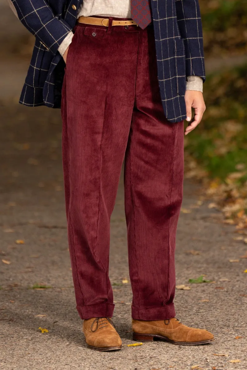 Maroon Stancliffe Corduroy Trousers