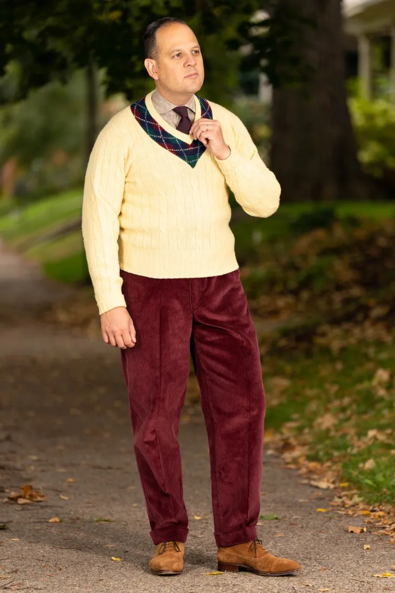 Maroon Stancliffe Corduroy Trousers