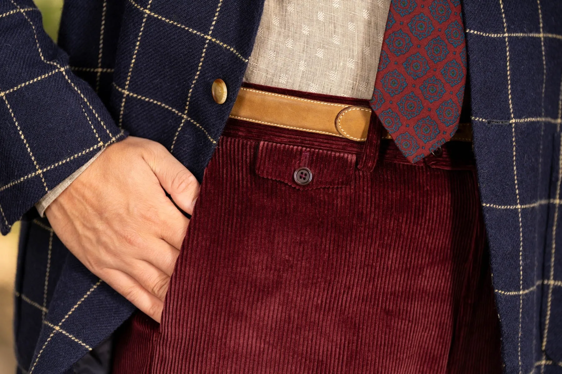 Maroon Stancliffe Corduroy Trousers