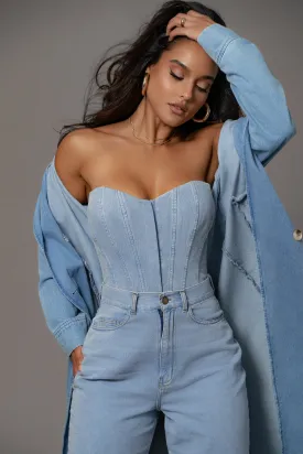 Medium Wash Denim Britney Corset