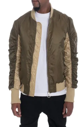 Mens Brown Two Tone Bomber Jacket