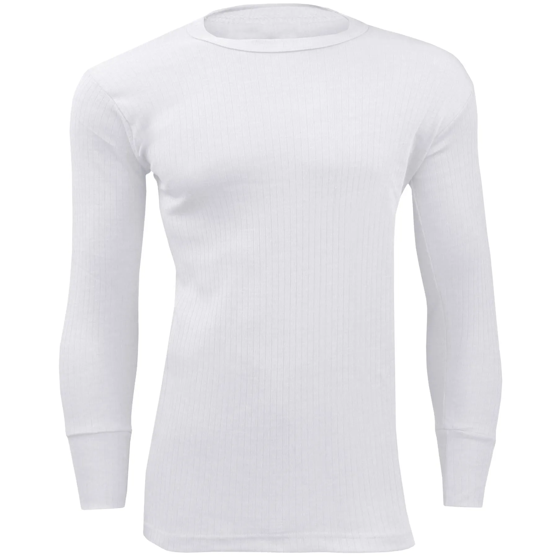 Mens White Thermal Long Sleeved Underwear Top