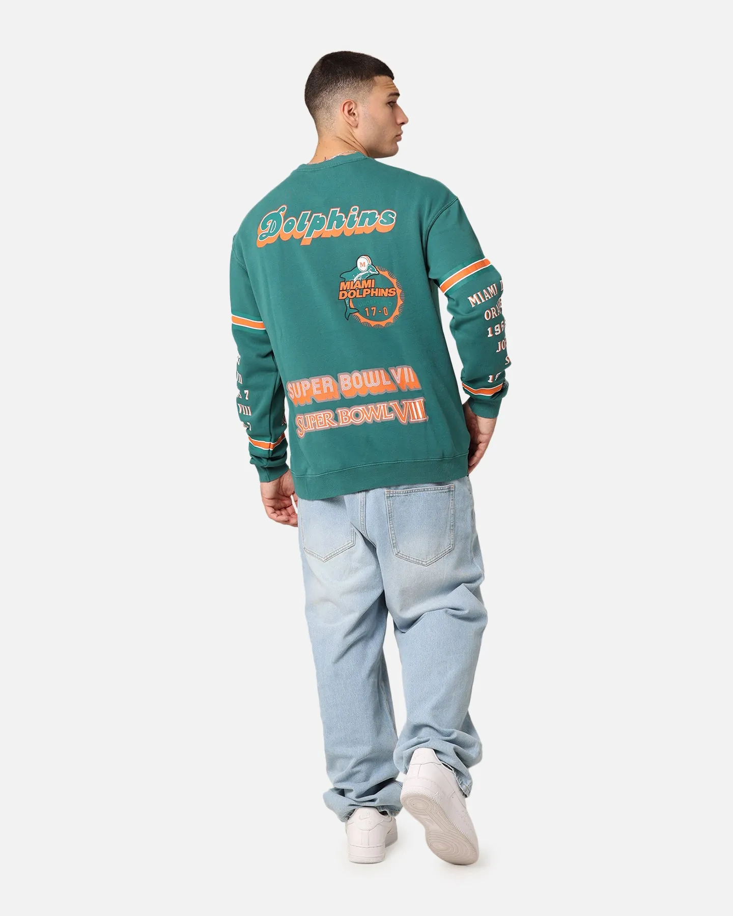 Mitchell & Ness Miami Dolphins 17-0 Crewneck Faded Teal