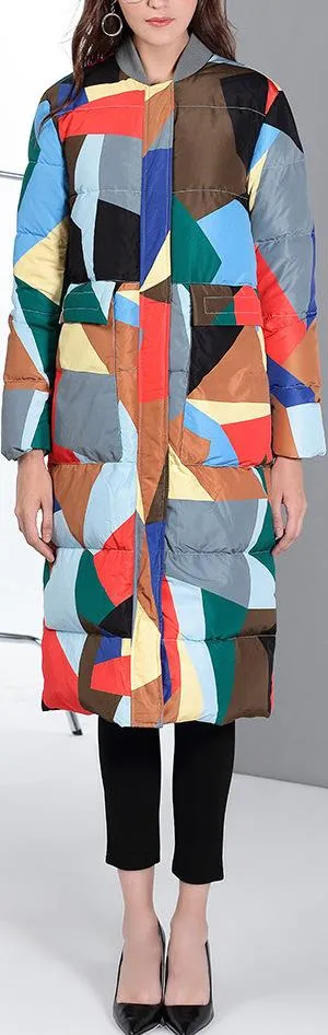 Multi Colored Puffer Coat