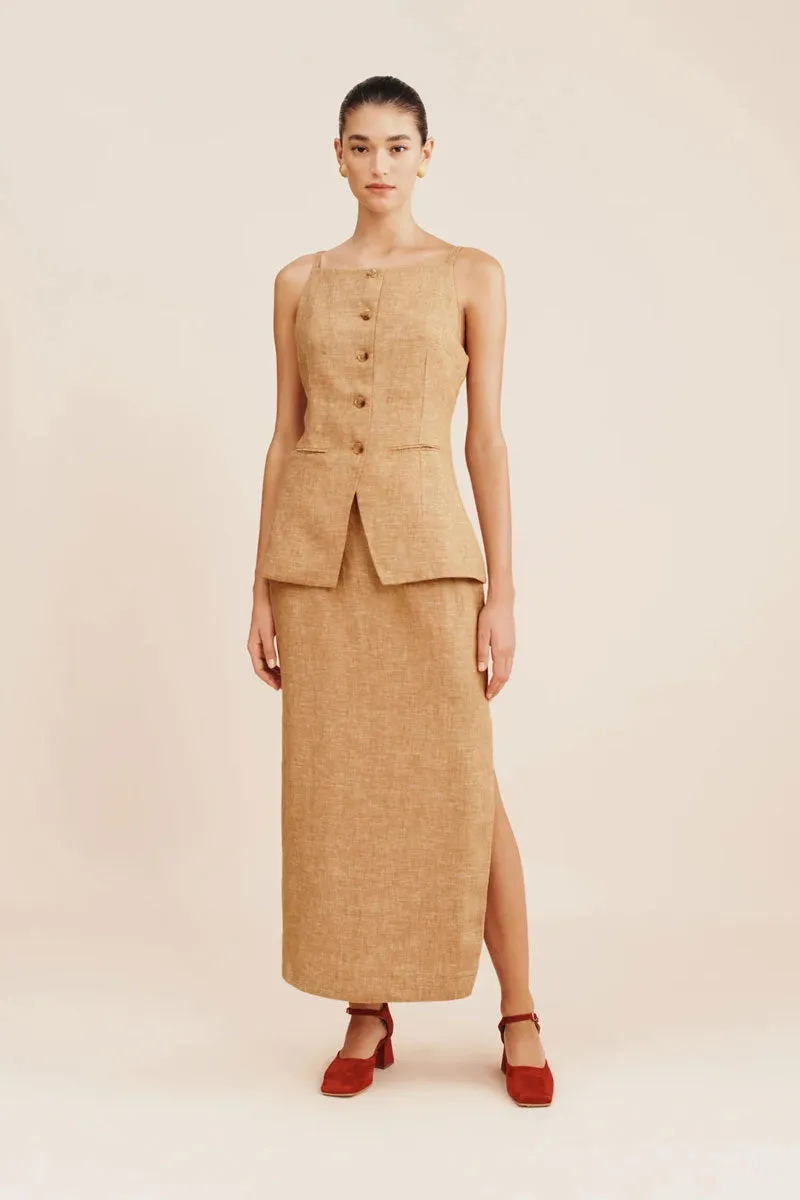 Nancy Pencil Skirt - Walnut