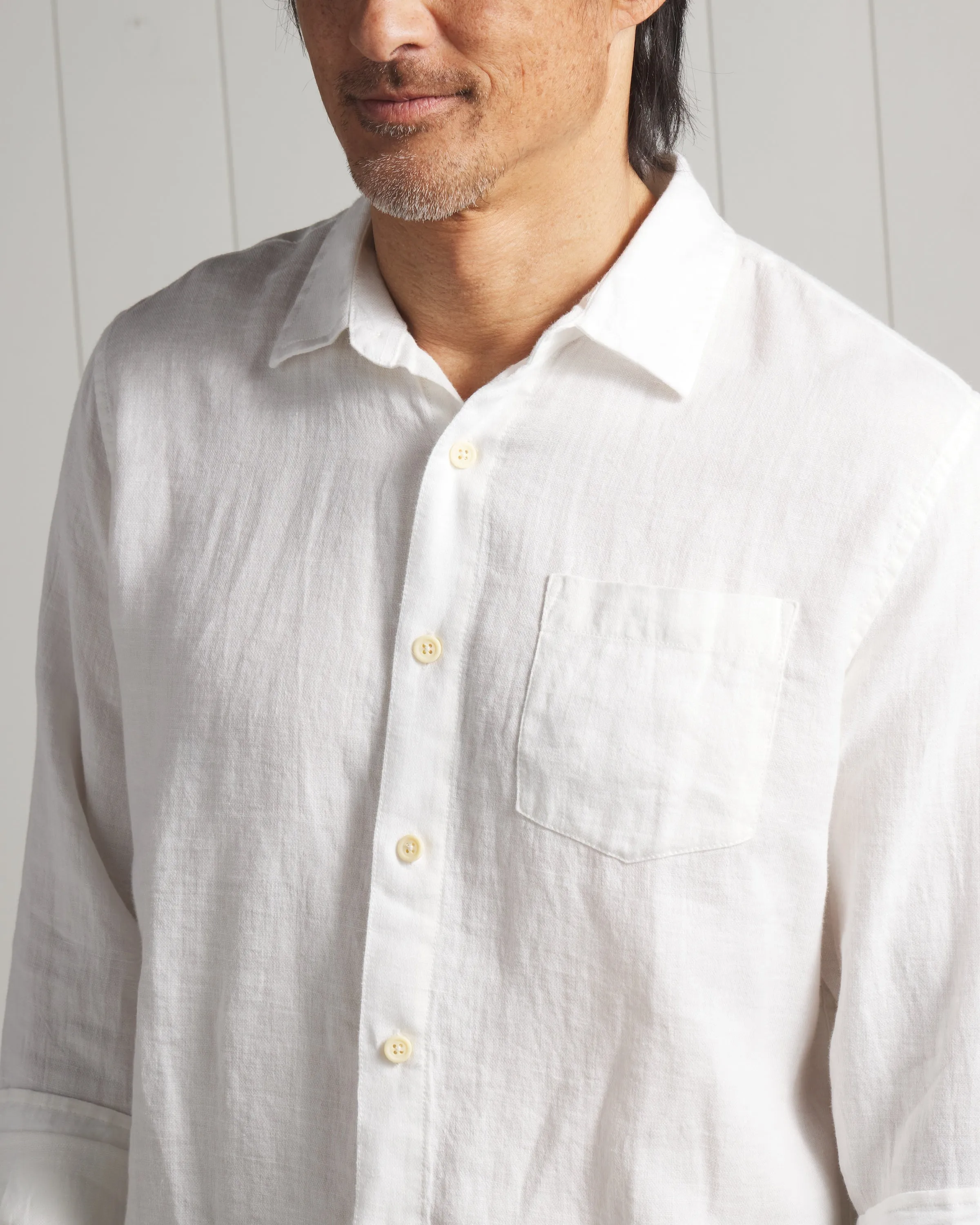 Nantucket Yarn Dyed Linen Shirt - White