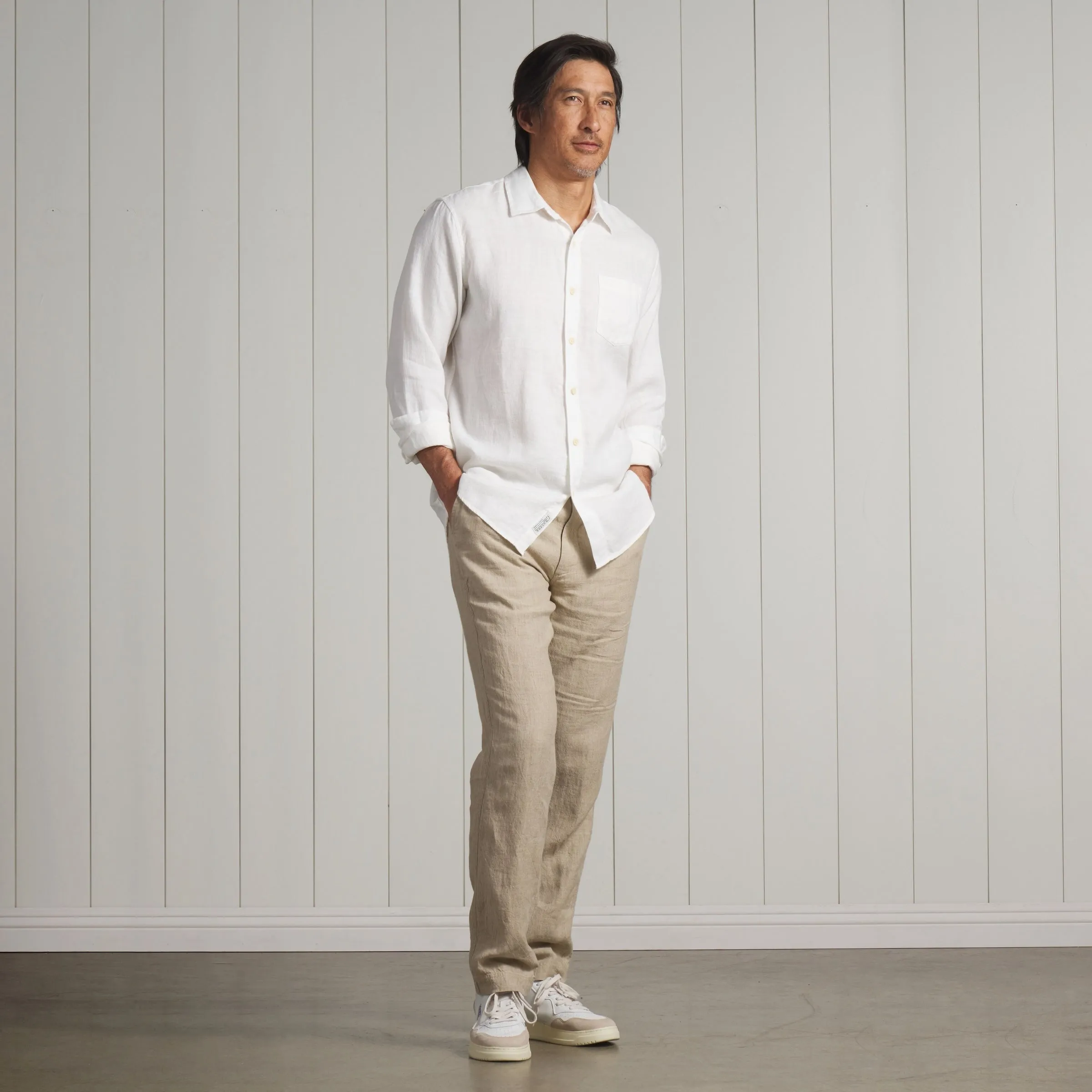 Nantucket Yarn Dyed Linen Shirt - White