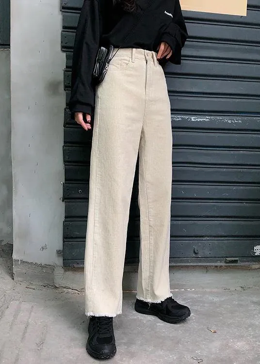 new fall women casual wide leg pants wild corduroy trousers