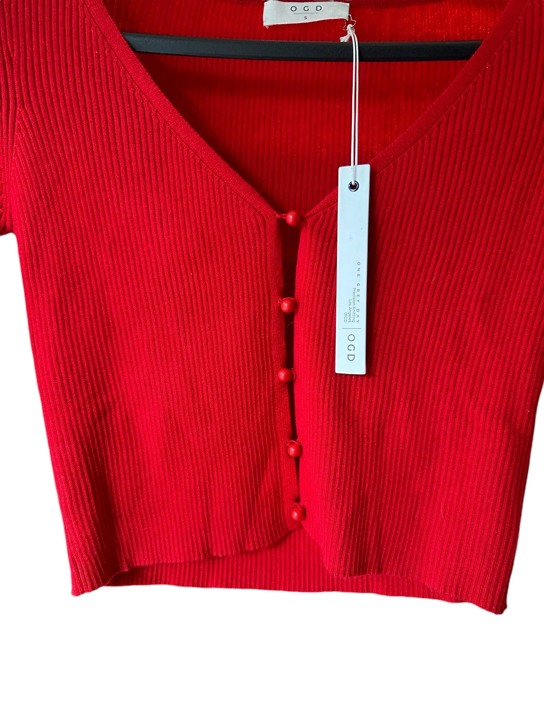 One Grey Day Lala Cardigan Red Small