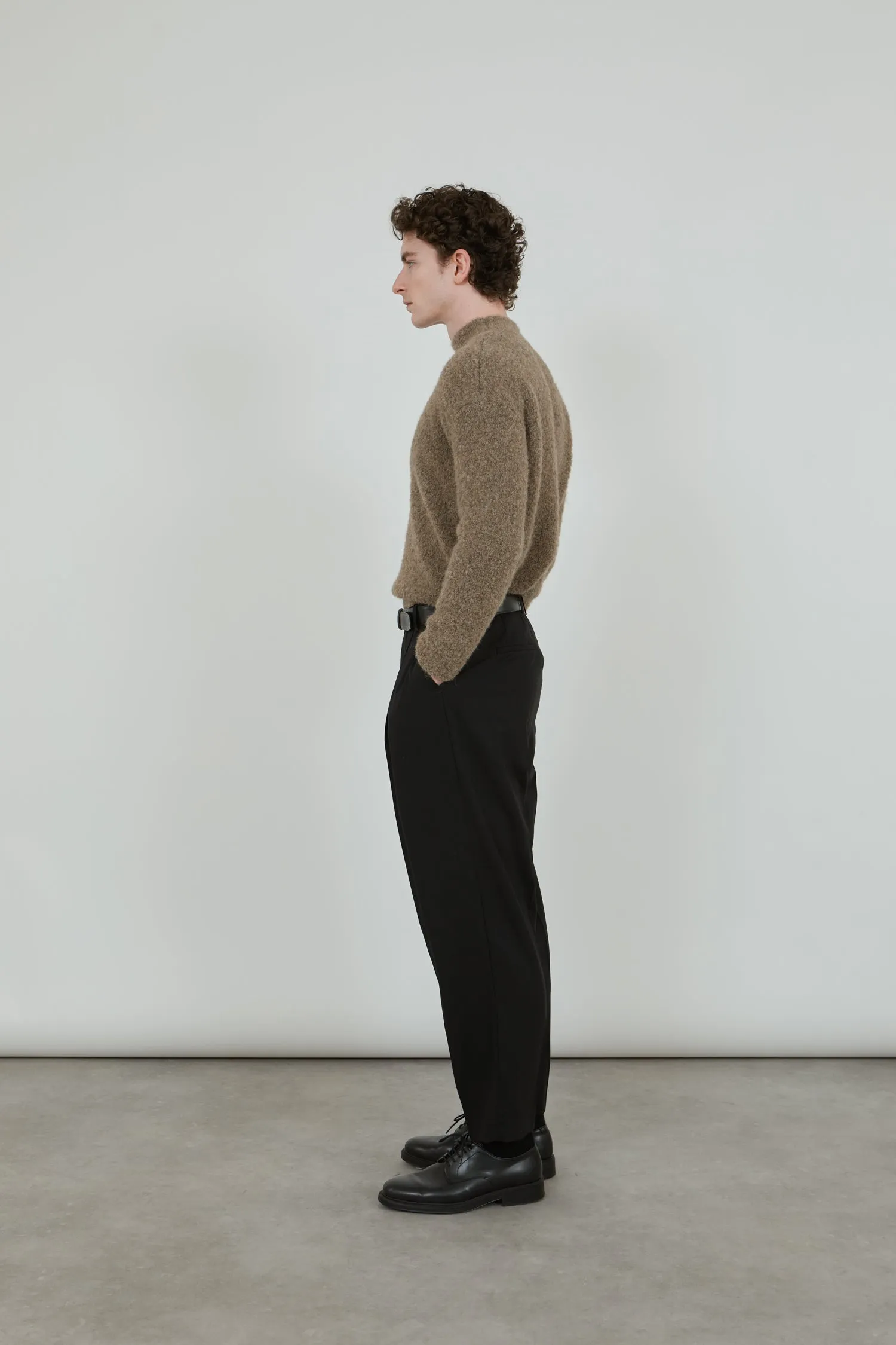 Owen knitted sweater | Beige - Alpaca wool