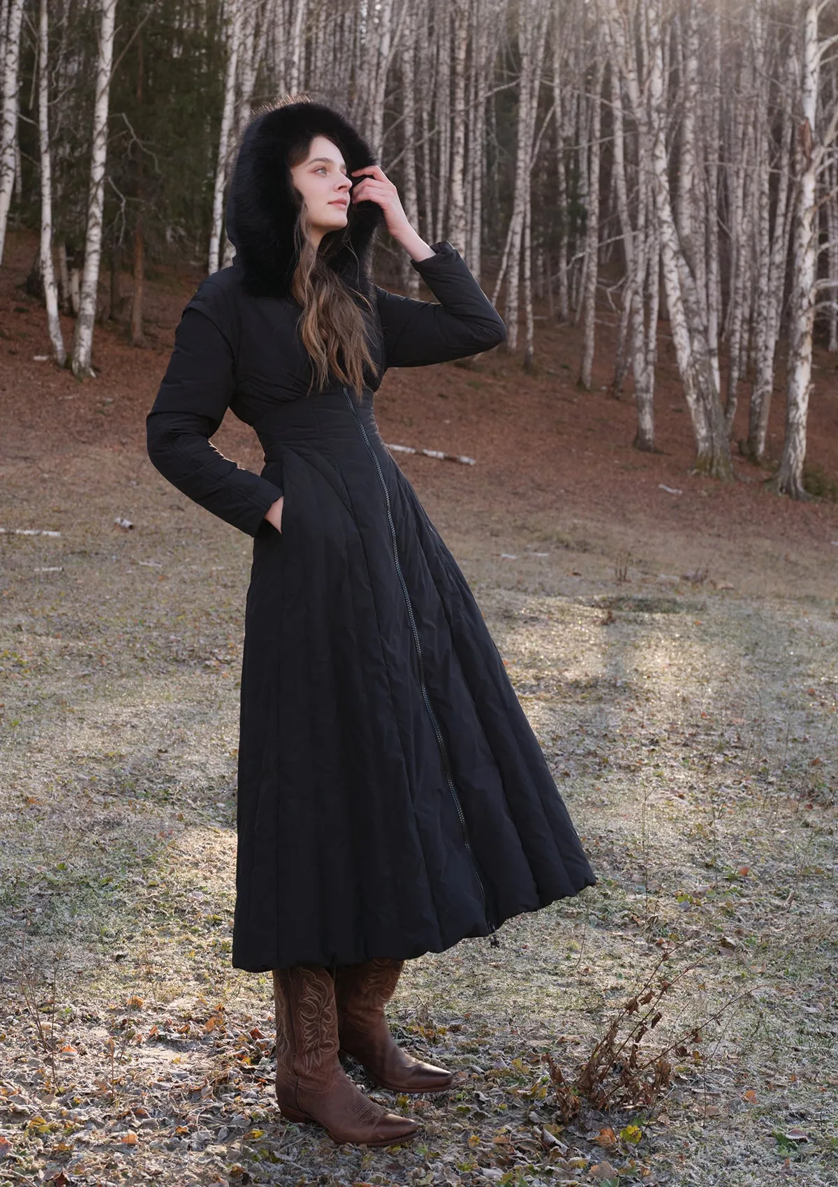 Paper Feather Down Coat(Black)