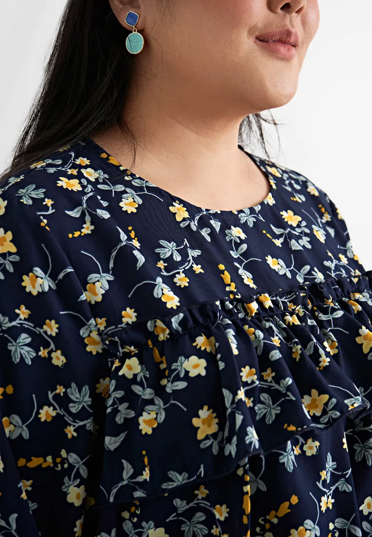 Paxley Floral Layered Ruffle Top