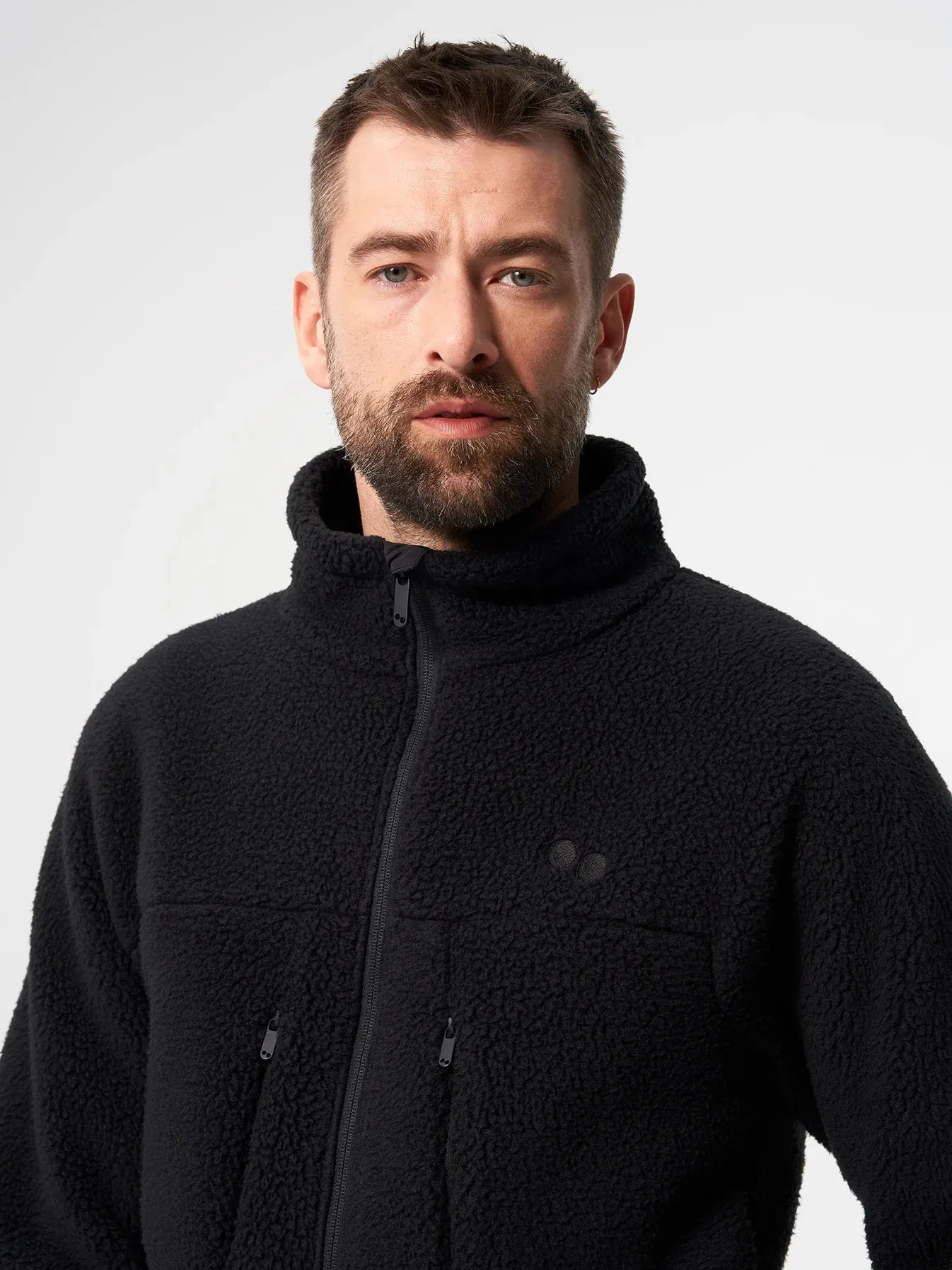 pinqponq Fleece Jacket Men Peat Black