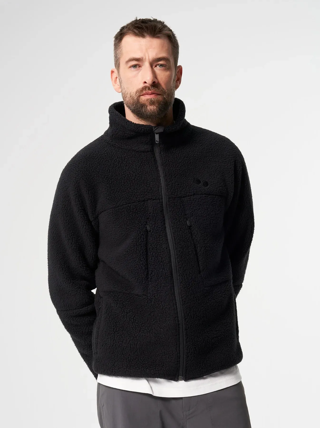 pinqponq Fleece Jacket Men Peat Black