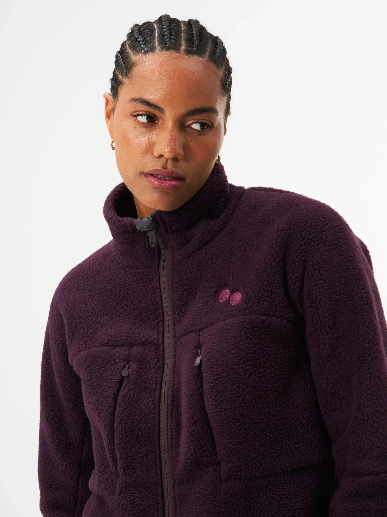 pinqponq Fleece Jacket Women Midnight Plum