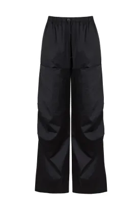 Pleated Satin Loose Fit Pants (Final Sale)