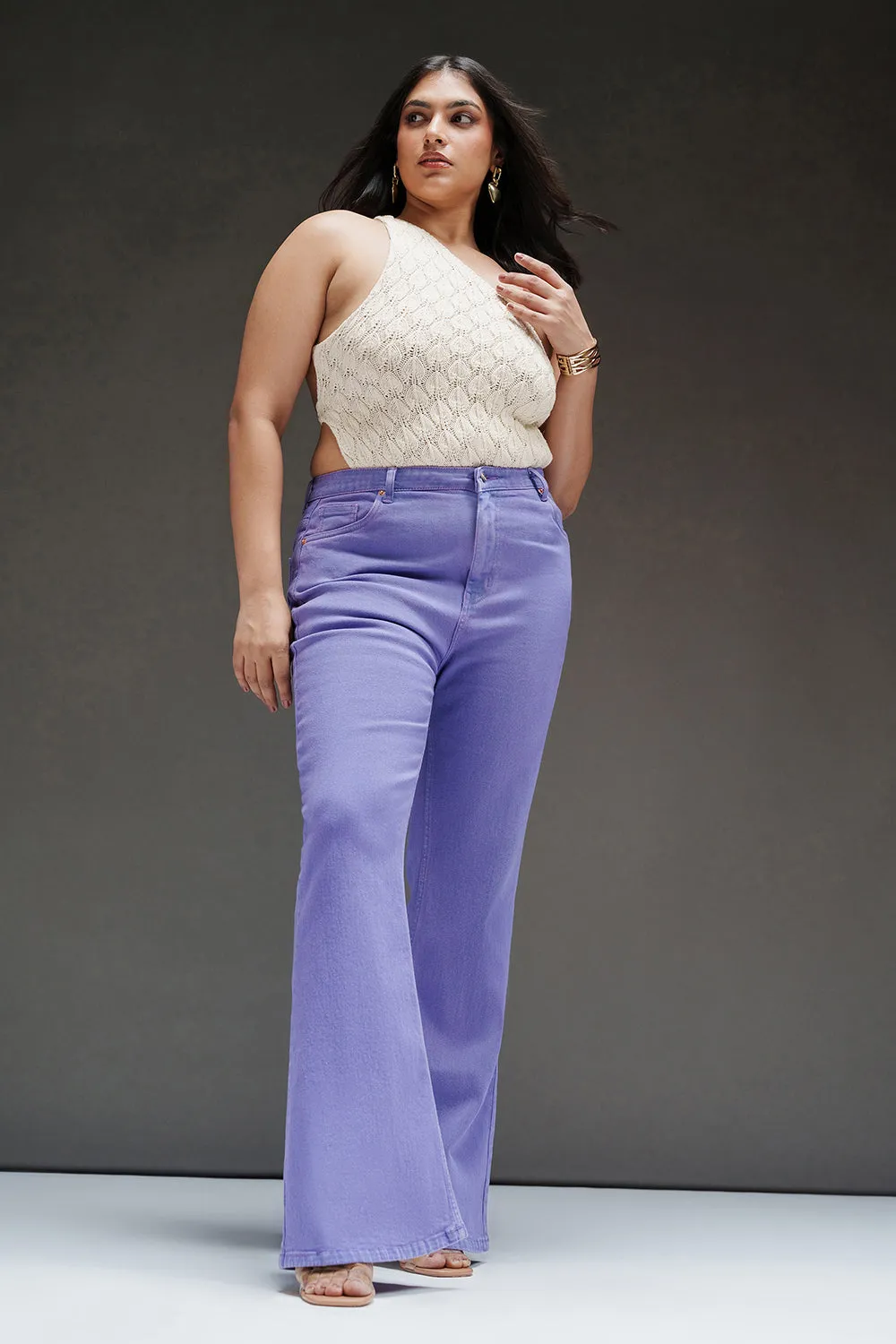 Purple Luxe Curve Bootcut Jeans