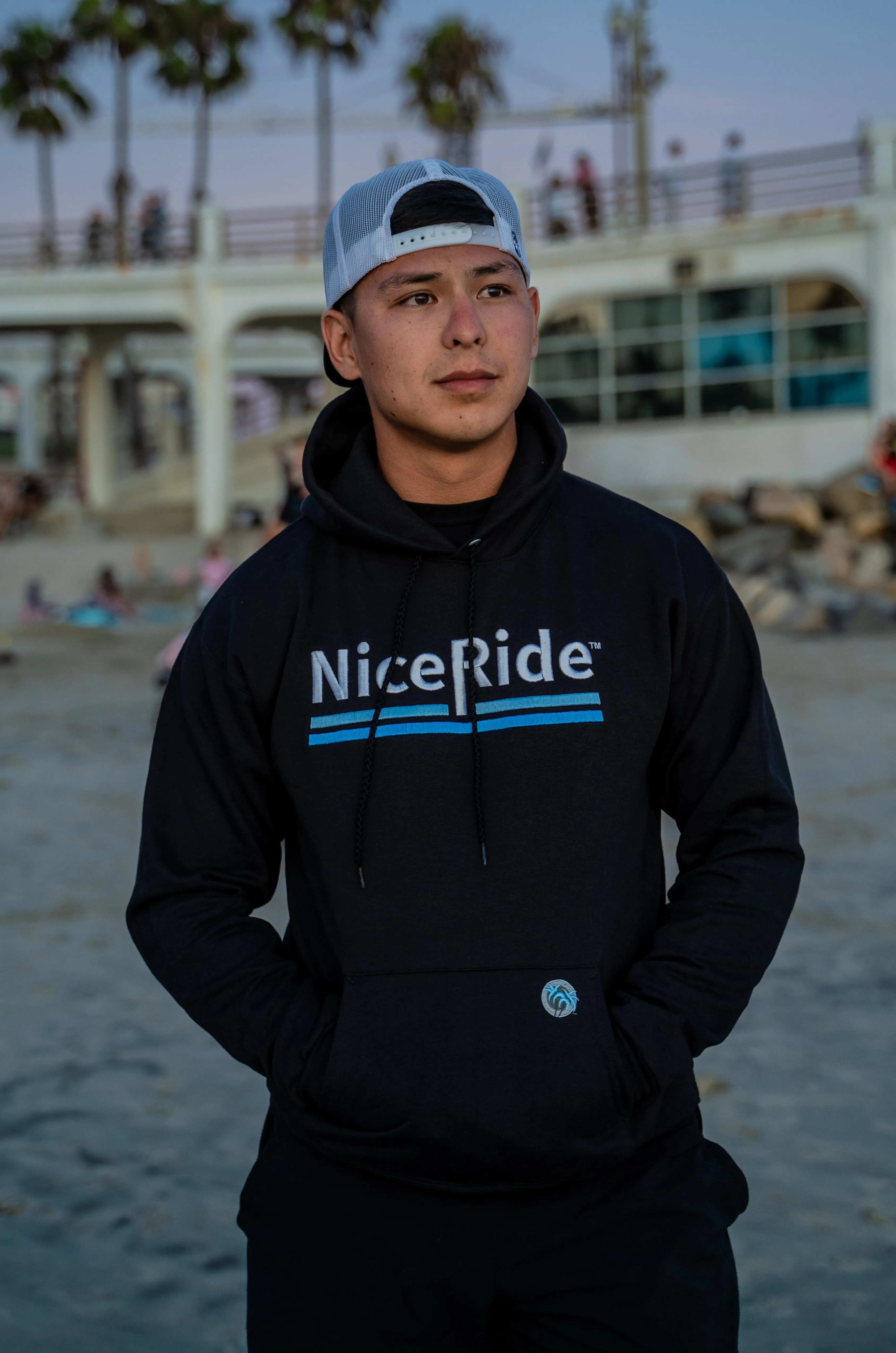 "Low Tide" Black Pullover Hoodie For Men And Women