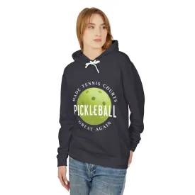 "Pickleball Made Tennis Courts Great Again Hoodie – Fun Pickleball Design" Unisex Lightweight Hooded Sweatshirt