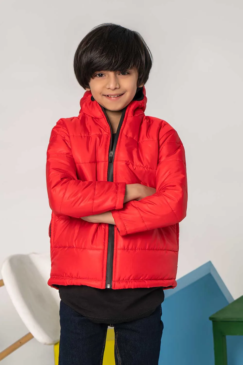 Red Hooded Puffer - Boys