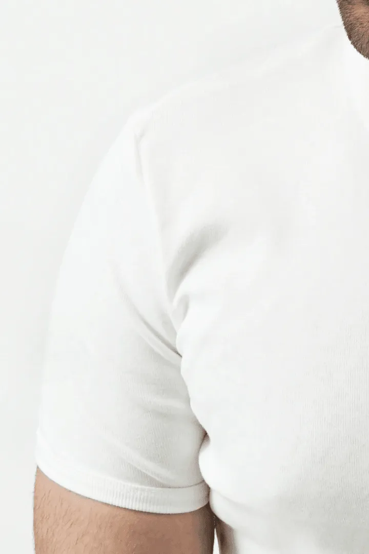 Ribbed Crewneck T-Shirt – White