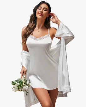 Satin Lace Nightgown Silk Dress