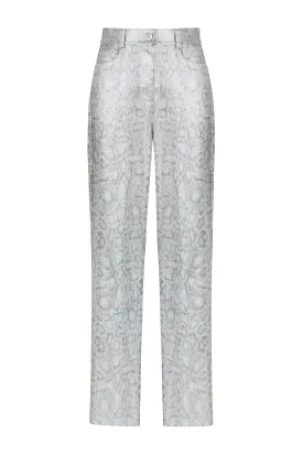 Silver Snake Print Pants (Final Sale)