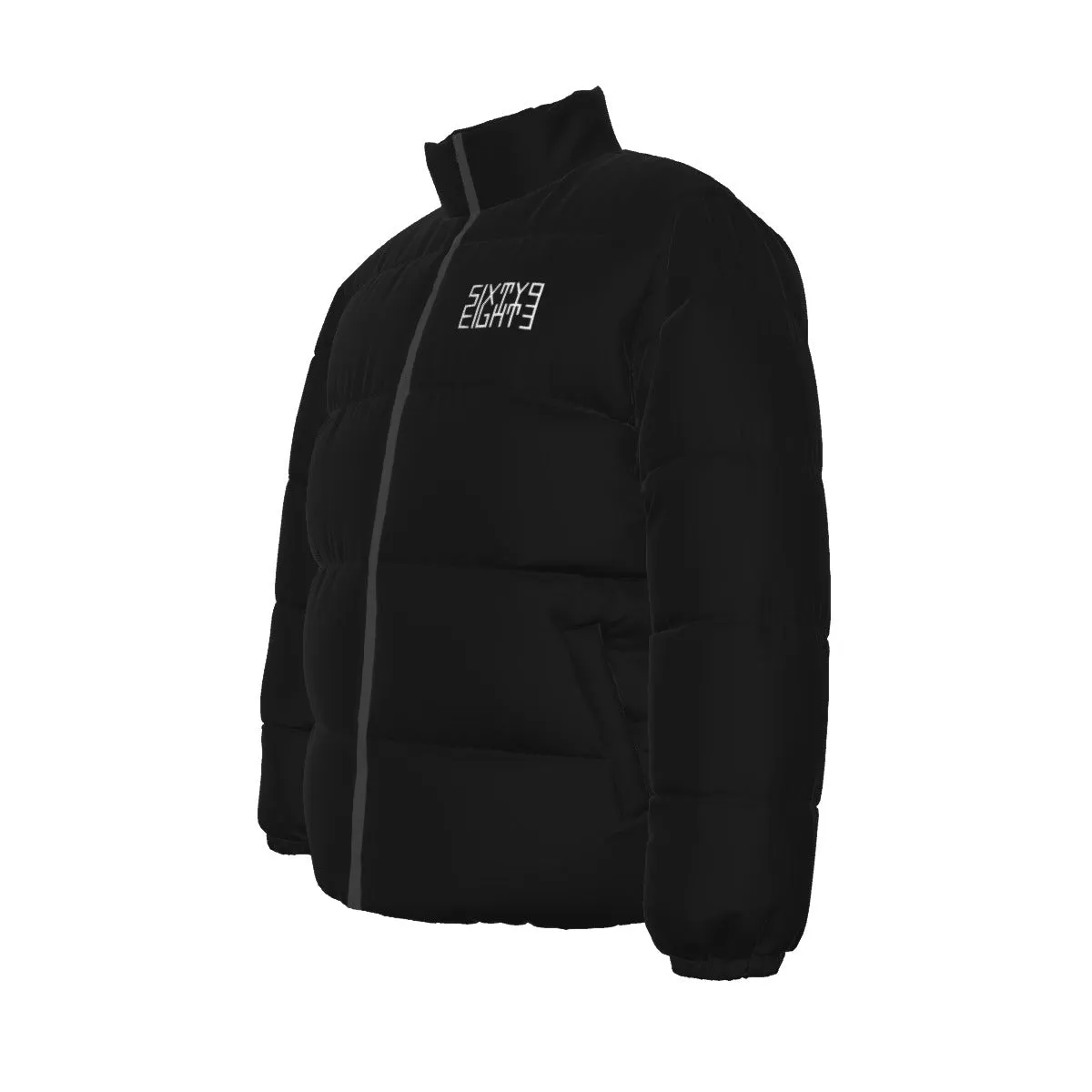 Sixty Eight 93 Logo White Black Unisex Puffer Jacket