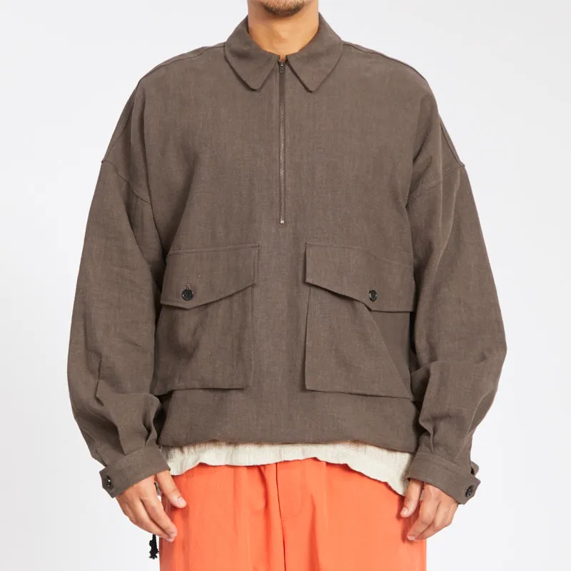 Skiff Pullover Jacket - Brown Ramie