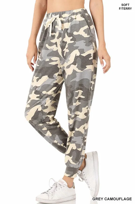 Soft French Terry Camo Joggers - Final Sale