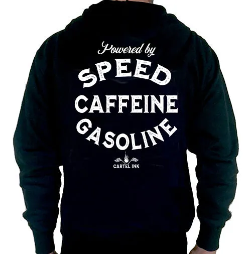 Speed Caffeine Gasoline ZIPPERED Unisex Hoodie