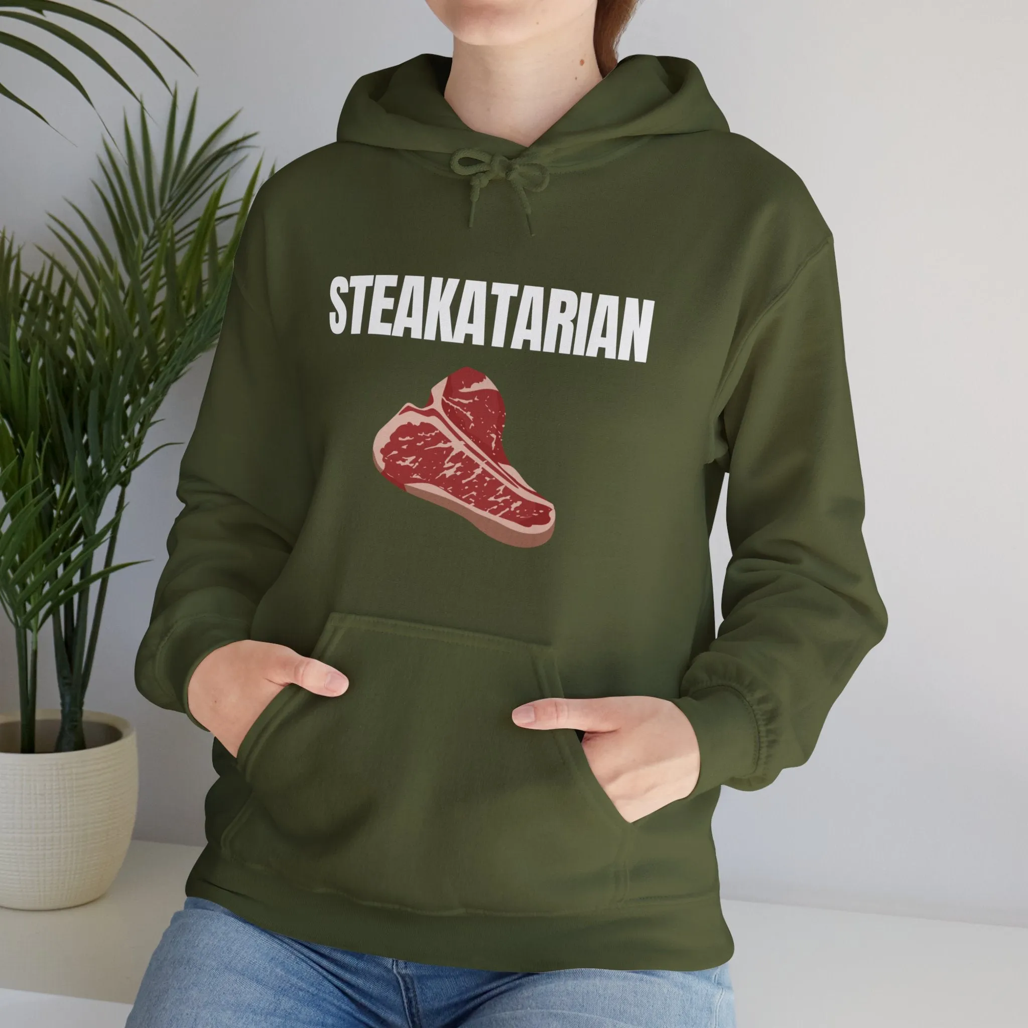 Steak Hoodie for Steak Lover Gift for Meat Lover  Gift for Carnivore Heavy Thick Hoodie STEAKATARIAN