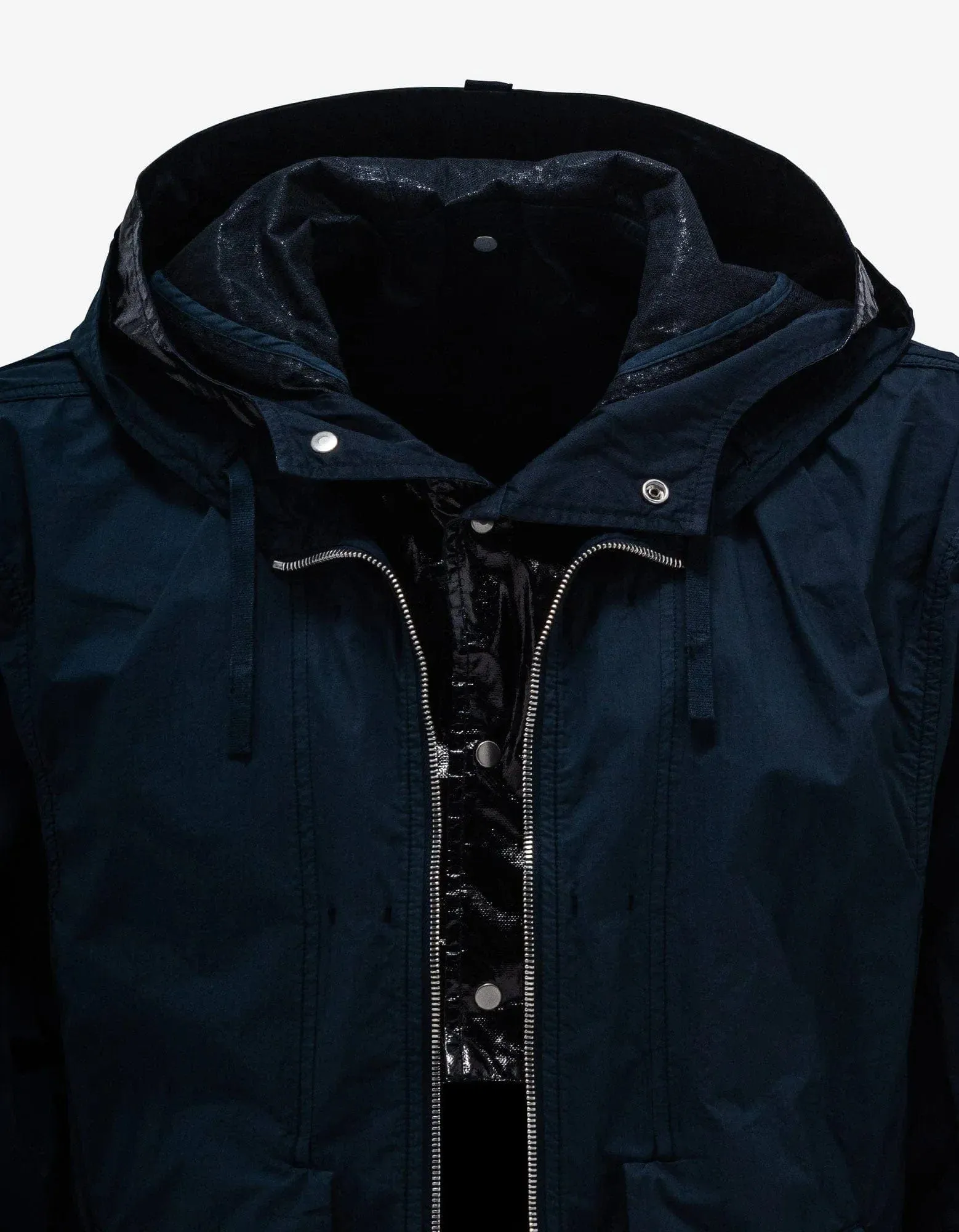 Stone Island Shadow Project Navy Blue HD Pelleovo Cotton-TC Short Parka Jacket